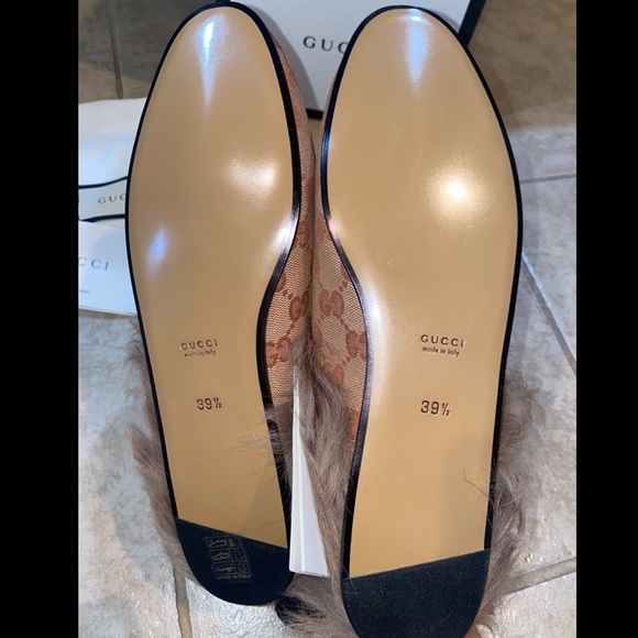 Authentic Gucci Monogram Princetown Fur Loafers Size 9.5 - Picture 11 of 15